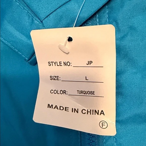 Women’s large Teal Hooded Rain Jacket Up North could be worn by a man too NWT - Picture 8 of 9